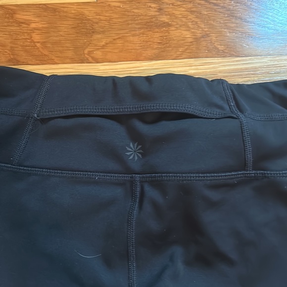 Athleta black cropped leggings with mesh size S - Picture 3 of 4